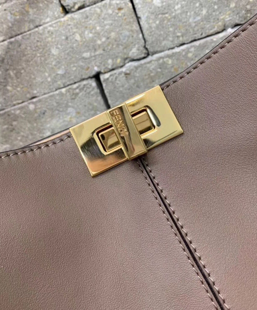 Fendi Peekaboo X lite Medium Leather Bag 8BN311 Coffee